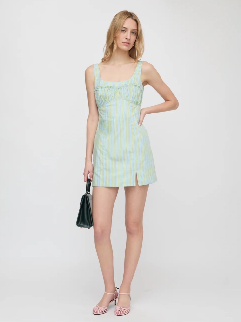 Hill House Home The Eviana Dress in Blue/Green Stripe Size XL - Picture 2 of 8